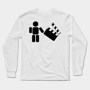 Pictogram holding a movie clapperboard Long Sleeve T-Shirt